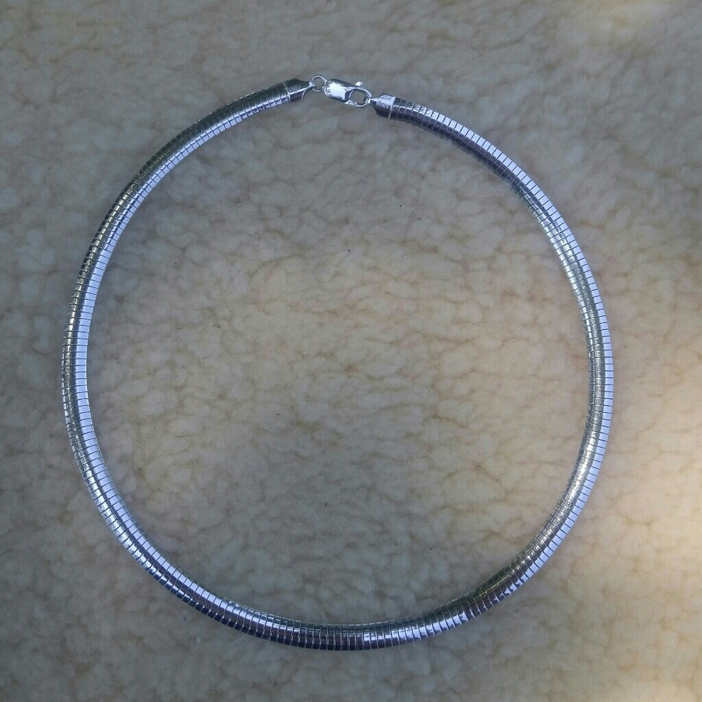 Sterling silver omega necklace